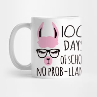 100 Days of School No Probllama Mug